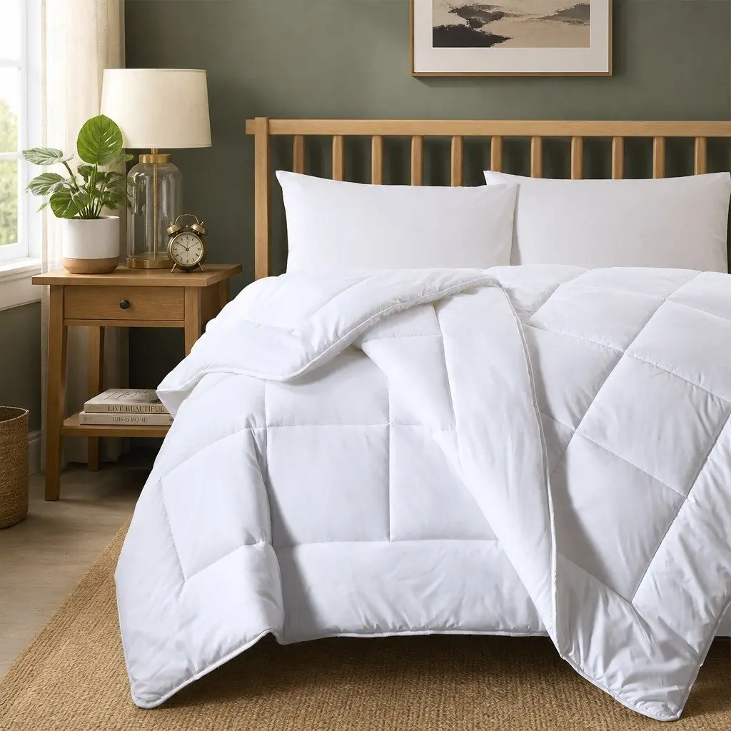 Queen Quilt Lightweight 210x210cm Eco-Silk Microfibre 260GSM Soft Breathable