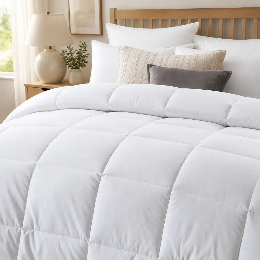 Bedding Quilt Cotton Cover 240x210cm Lightweight Microfibre Silk Blend Hypoallergenic