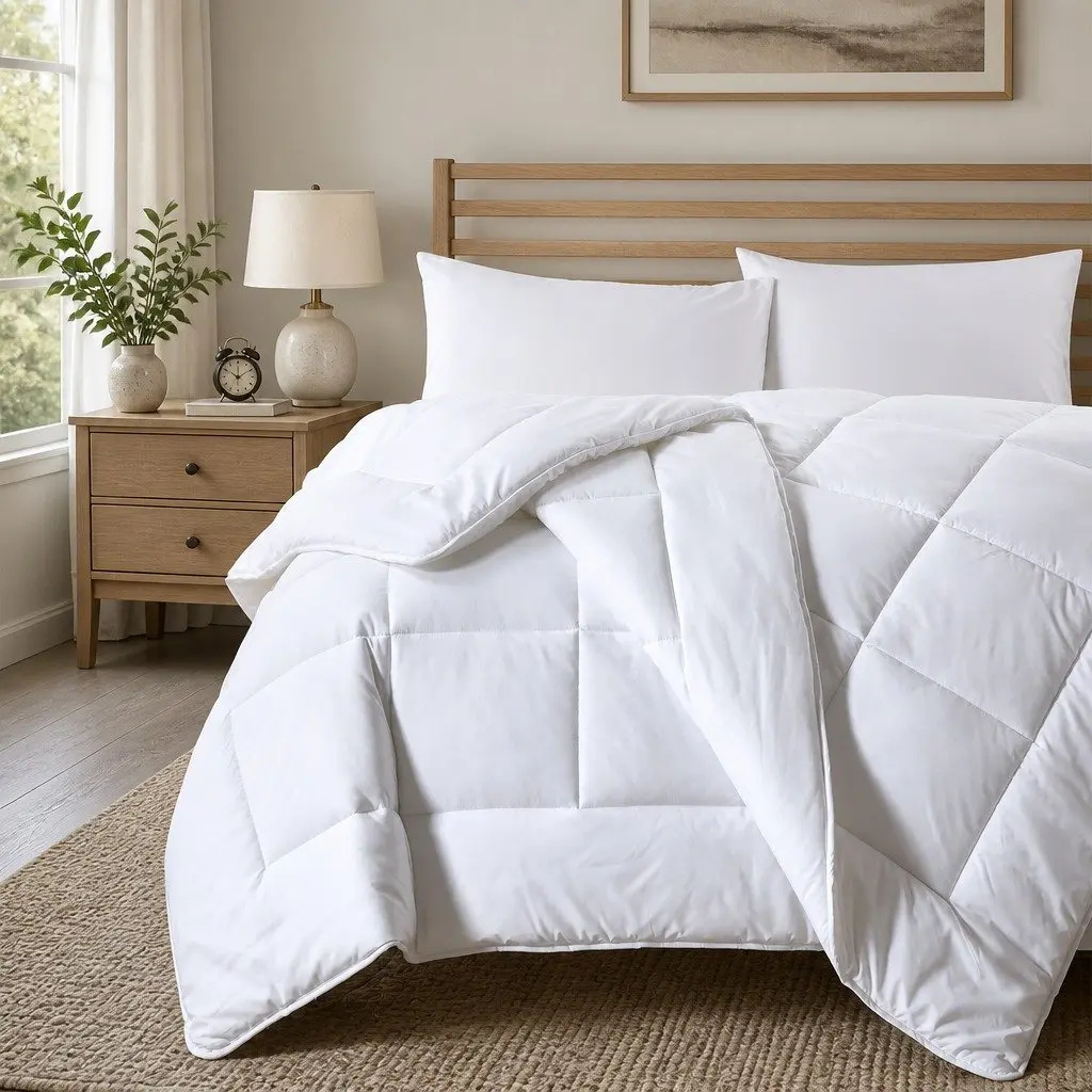 Bedding Quilt Cotton Cover 240x210cm Lightweight Microfibre Silk Blend Hypoallergenic