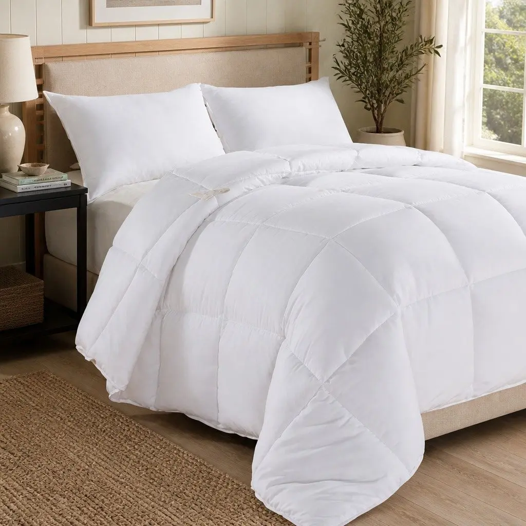 Duck Feather Down Quilt King Single 500GSM Ultra Soft Cotton Cover White