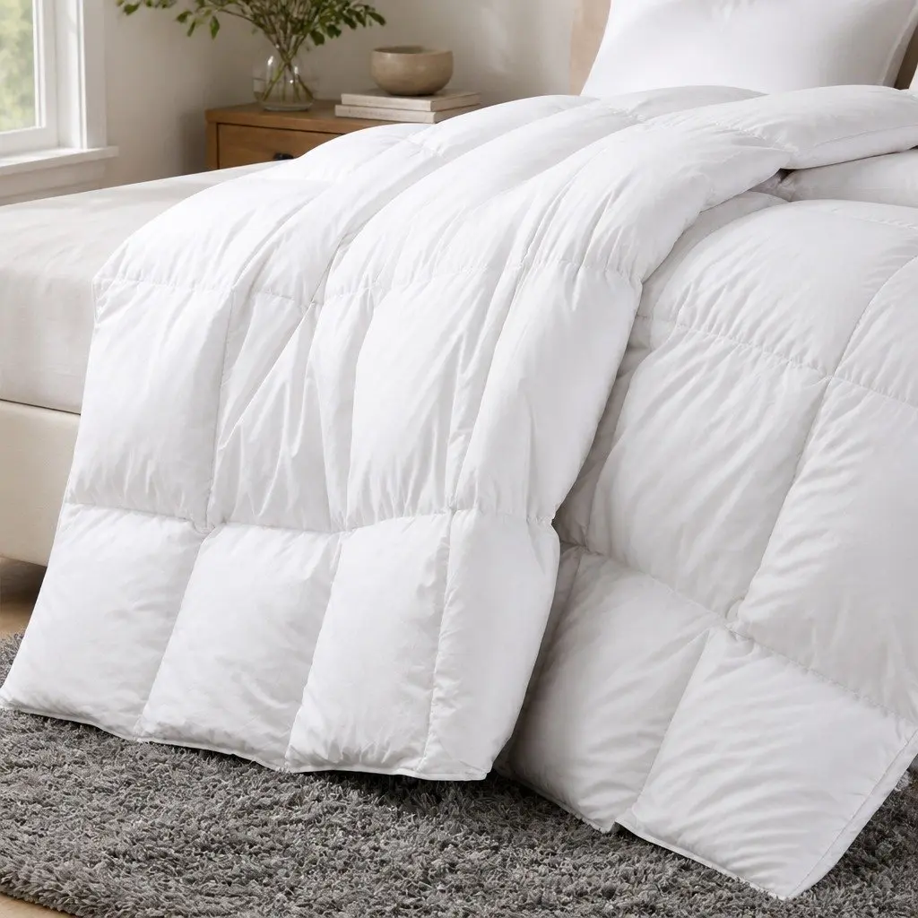 Duck Feather Down Quilt King Single 500GSM Ultra Soft Cotton Cover White
