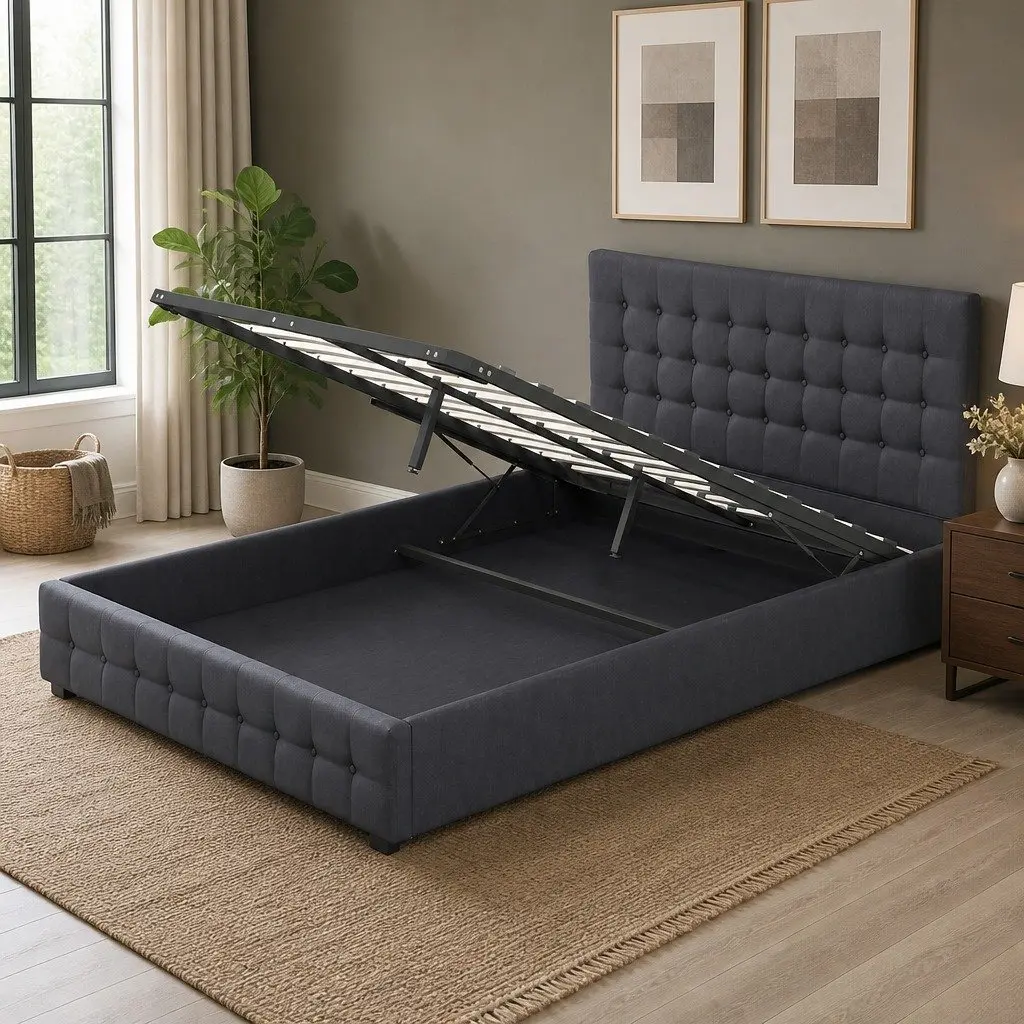King Gas Lift Bed Frame with Ample Storage