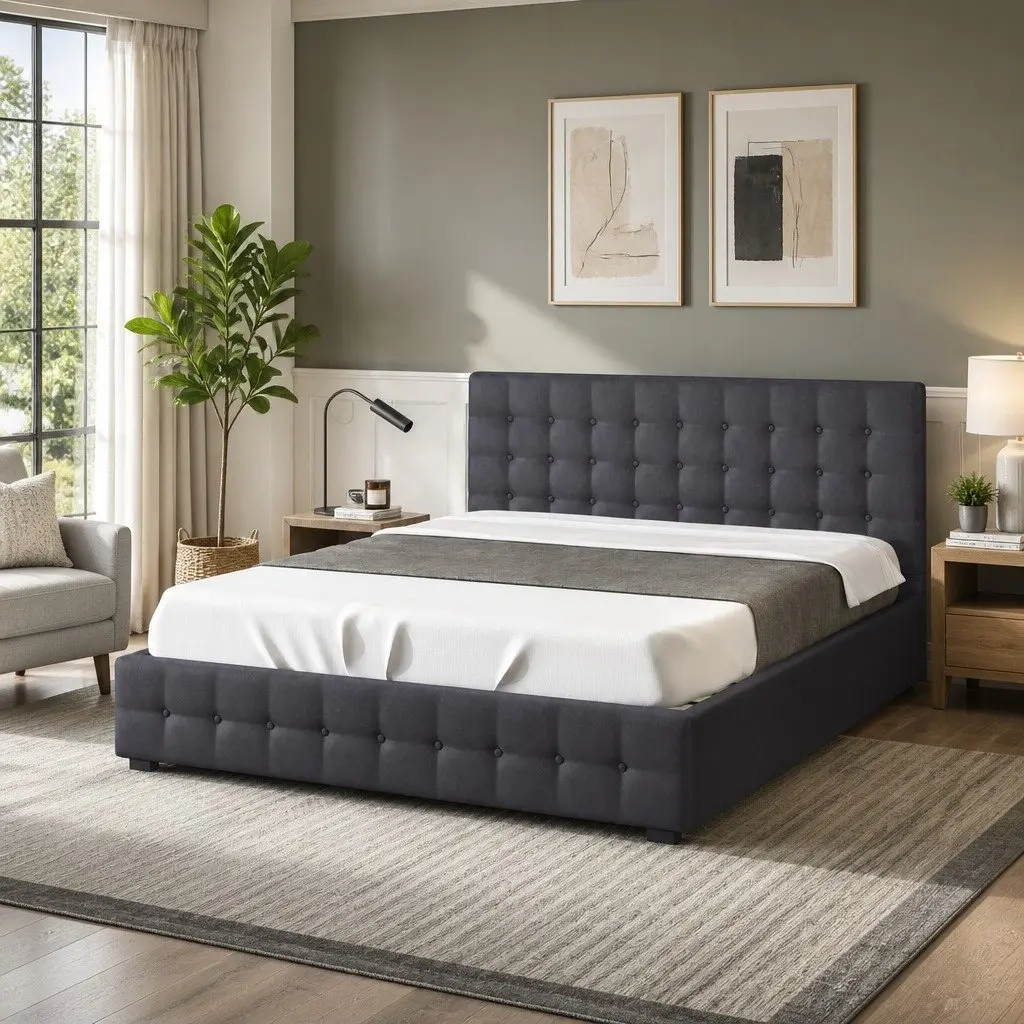 King Gas Lift Bed Frame with Ample Storage