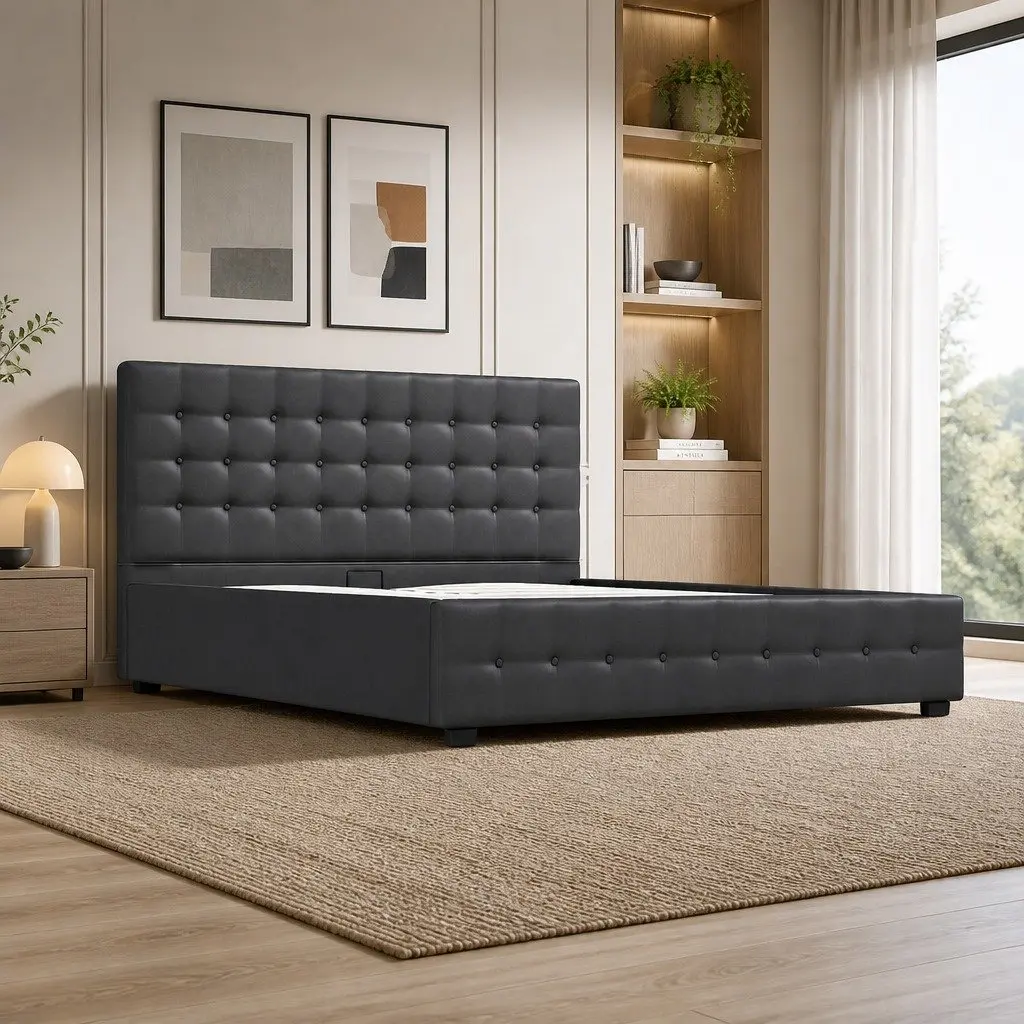 King Gas Lift Bed Frame with Ample Storage