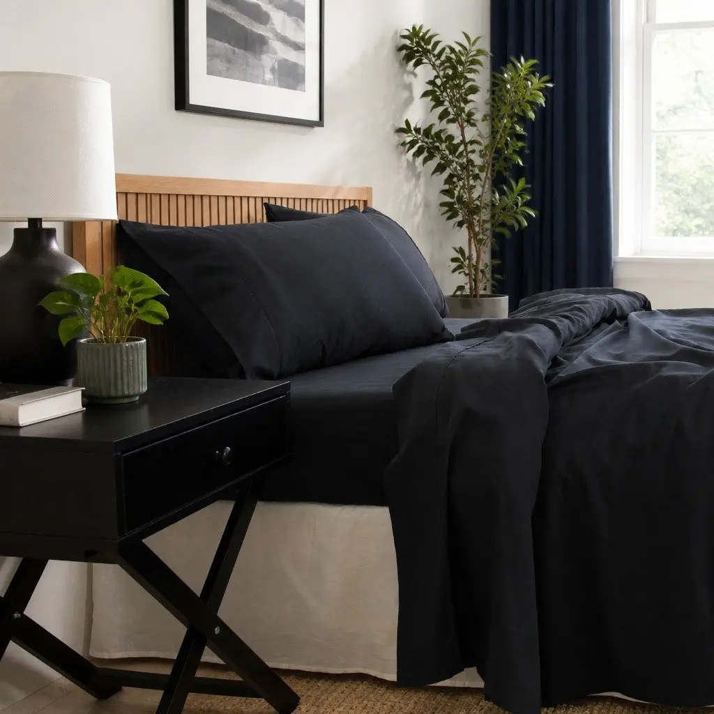 King Bamboo Cotton Sheet Set 1000TC Flat Fitted Pillowcases Bedroom Bedding