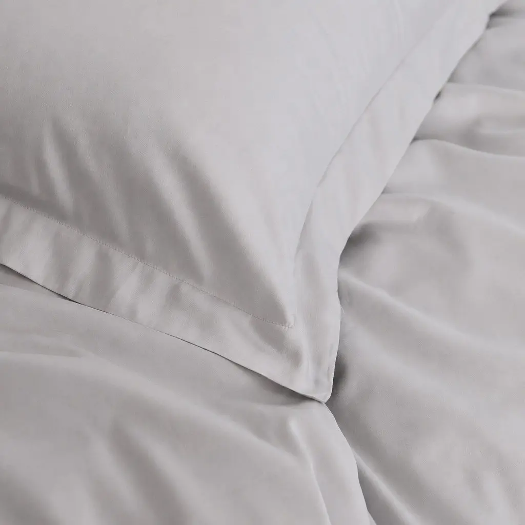 Bamboo Cotton Quilt Cover Set King 1000TC Bedding Cool Grey