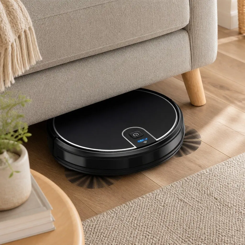 Robotic Vacuum Cleaner Black - WiFi App Control Mop Function Auto Charging