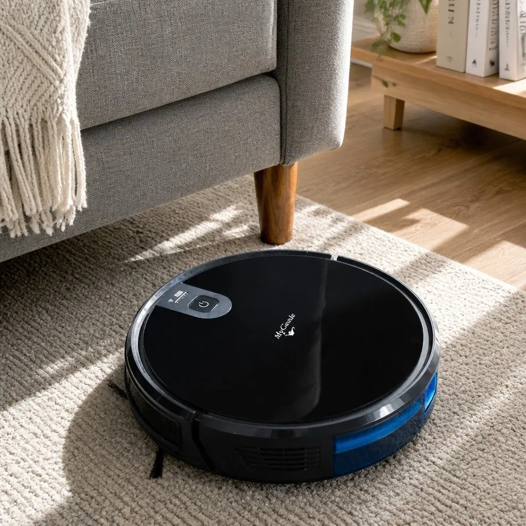 Robotic Vacuum Cleaner Black - WiFi App Control Mop Function Auto Charging