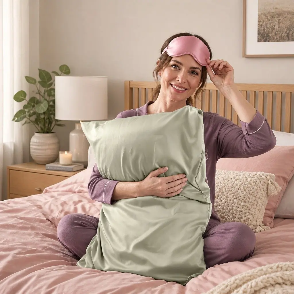 Silk Pillowcase Sleep Comfort 51cm x 76cm Sage