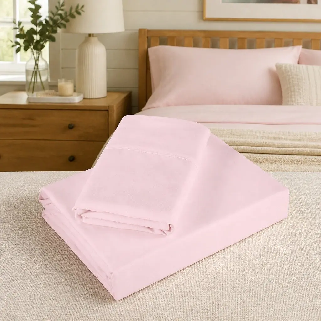 Sheet Set 1200TC UltraSoft 4 Piece Bedding Deep Pocket Soft Pink