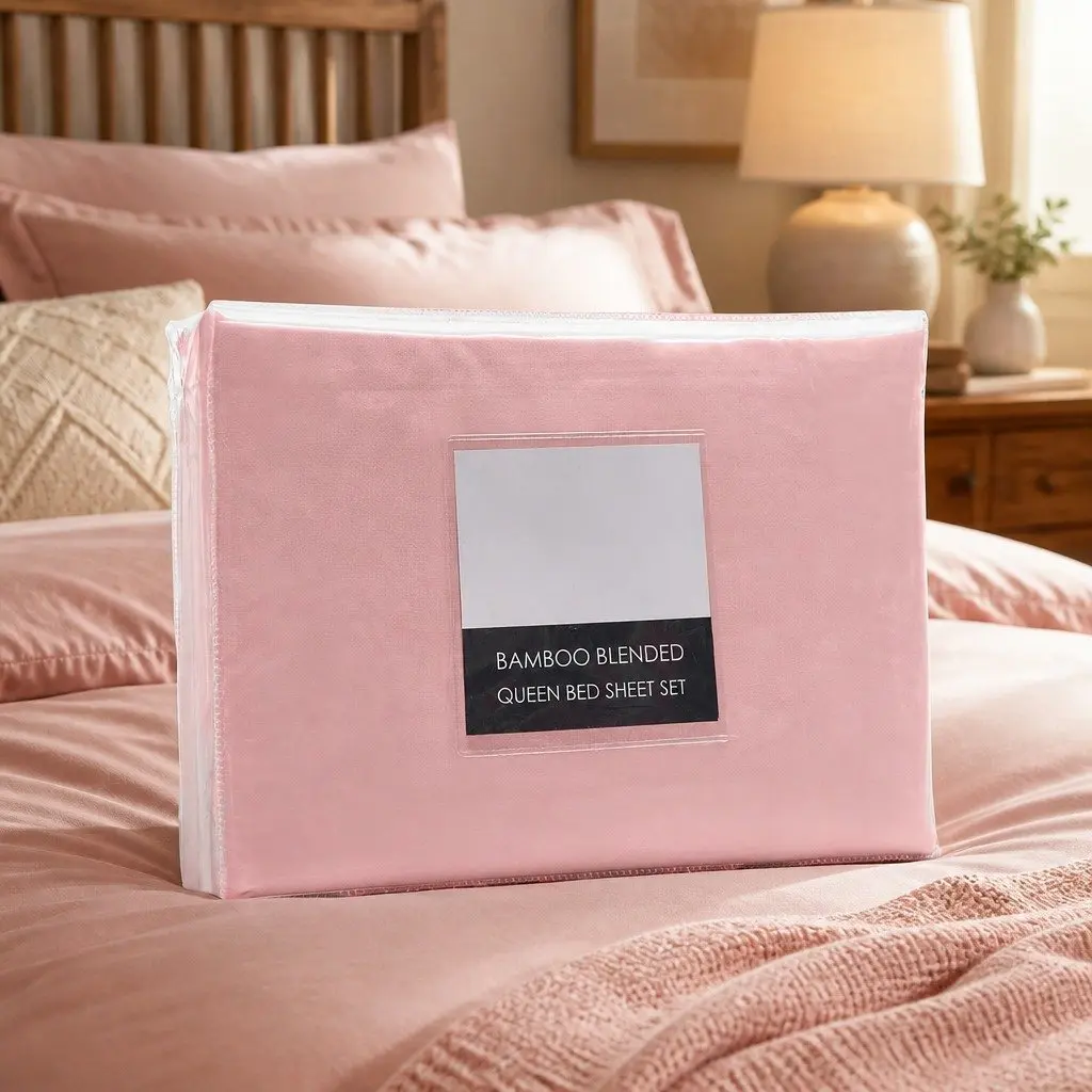 Bamboo Blended Sheet Set Queen Size Bubble Bath Soft Comfort Bedding