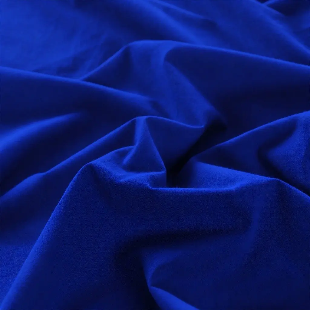Cotton Sheet Set Single Vintage Washed Bedding Royal Blue