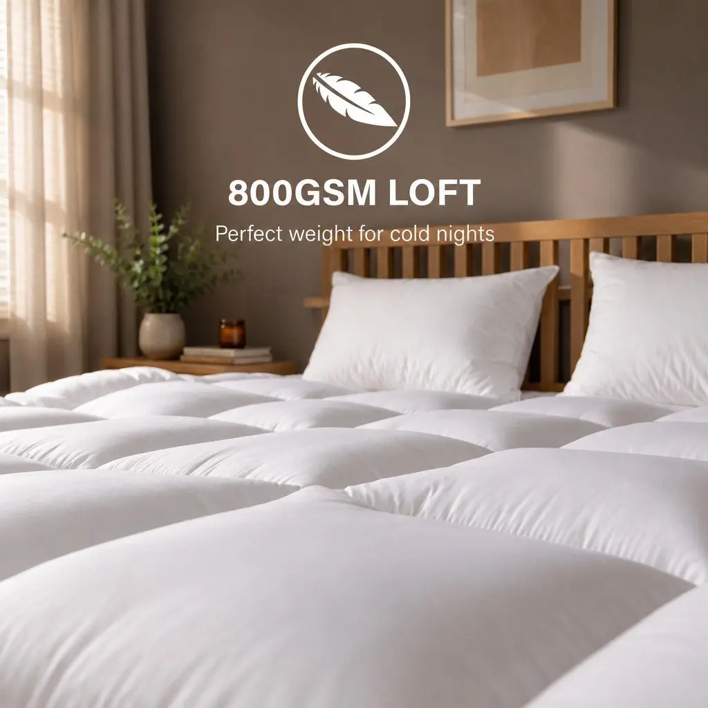 Silk Blend Quilt 800GSM Single Bed Soft Breathable Hypoallergenic Winter Doona