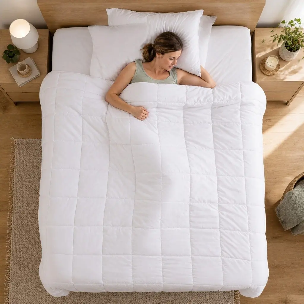 Silk Blend Quilt Double Size 800GSM Hypoallergenic Breathable Winter Bed Doona