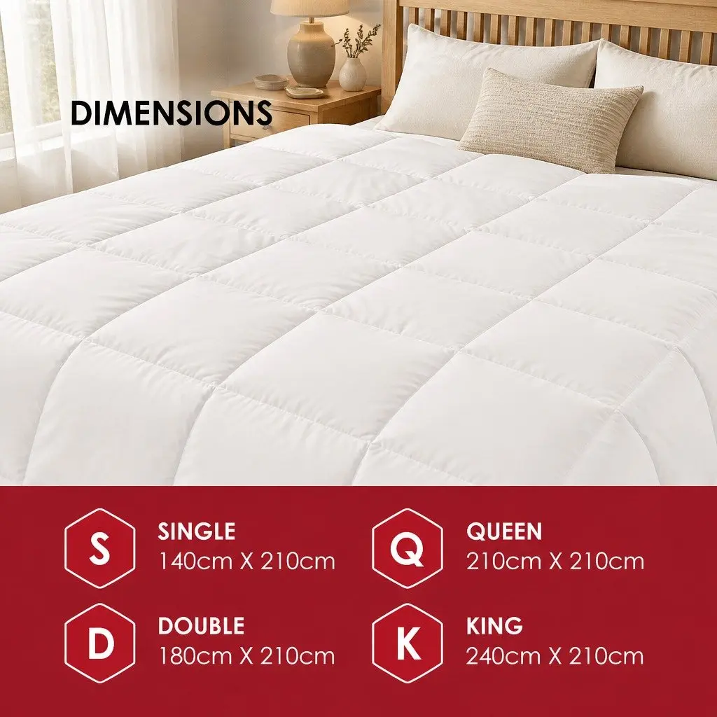 Silk Blend Quilt Double Size 800GSM Hypoallergenic Breathable Winter Bed Doona