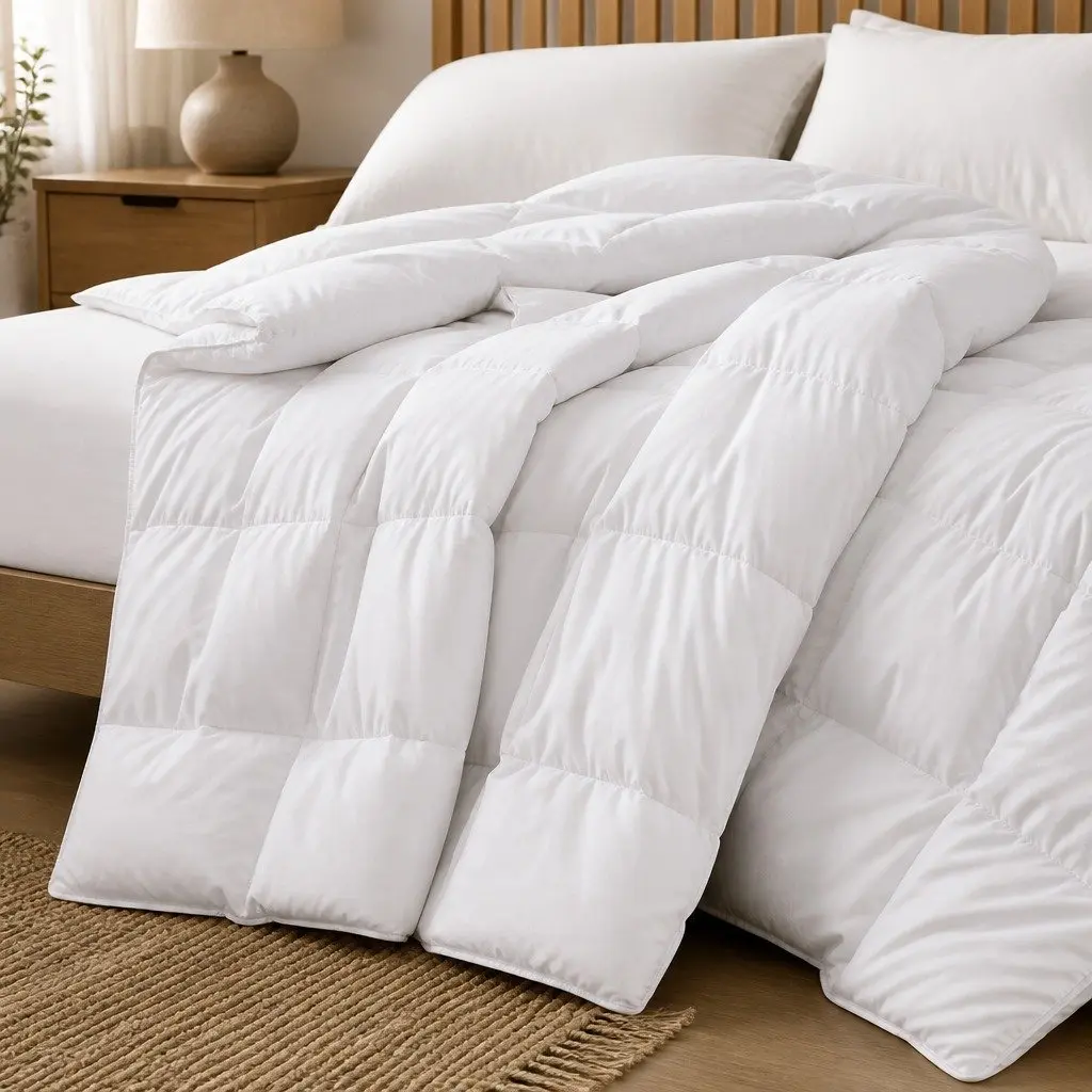 Duck Feather Down Quilt Ultra Soft Cotton Single 500GSM 95% Feather 5% Down