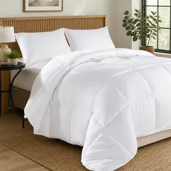 Duck Feather Down Quilt King Size 500GSM Baffle Box Construction Cotton Cover