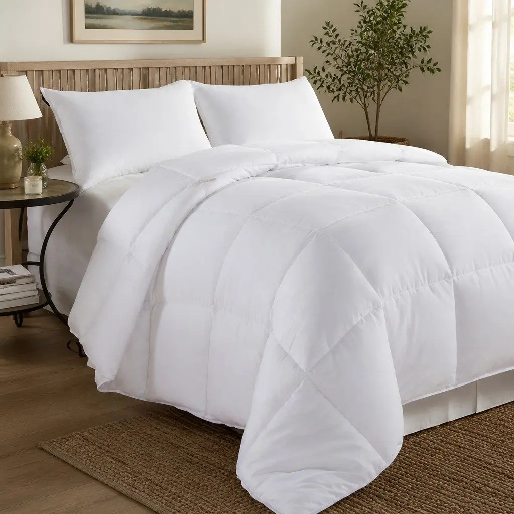 Duck Feather Down Quilt All Season 210x210cm 500GSM Soft Cotton Cover