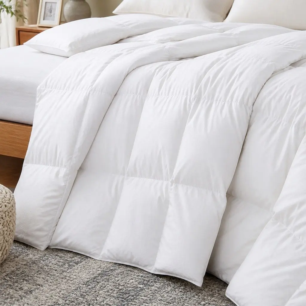 Duck Feather Down Quilt All Season 210x210cm 500GSM Soft Cotton Cover