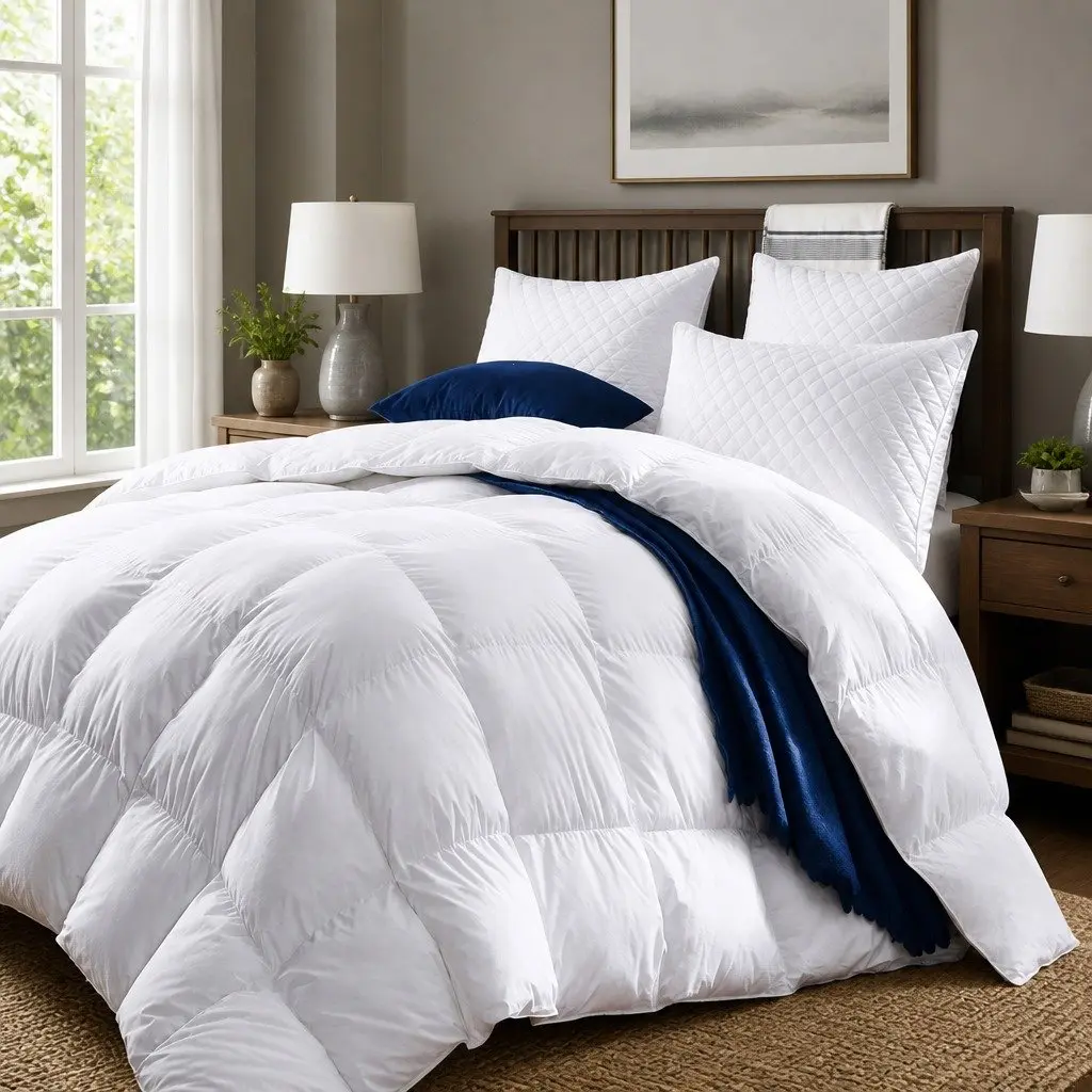 Duck Down Quilt All Season Single 140cm x 210cm 233TC Cotton Cover 500GSM Baffle Box