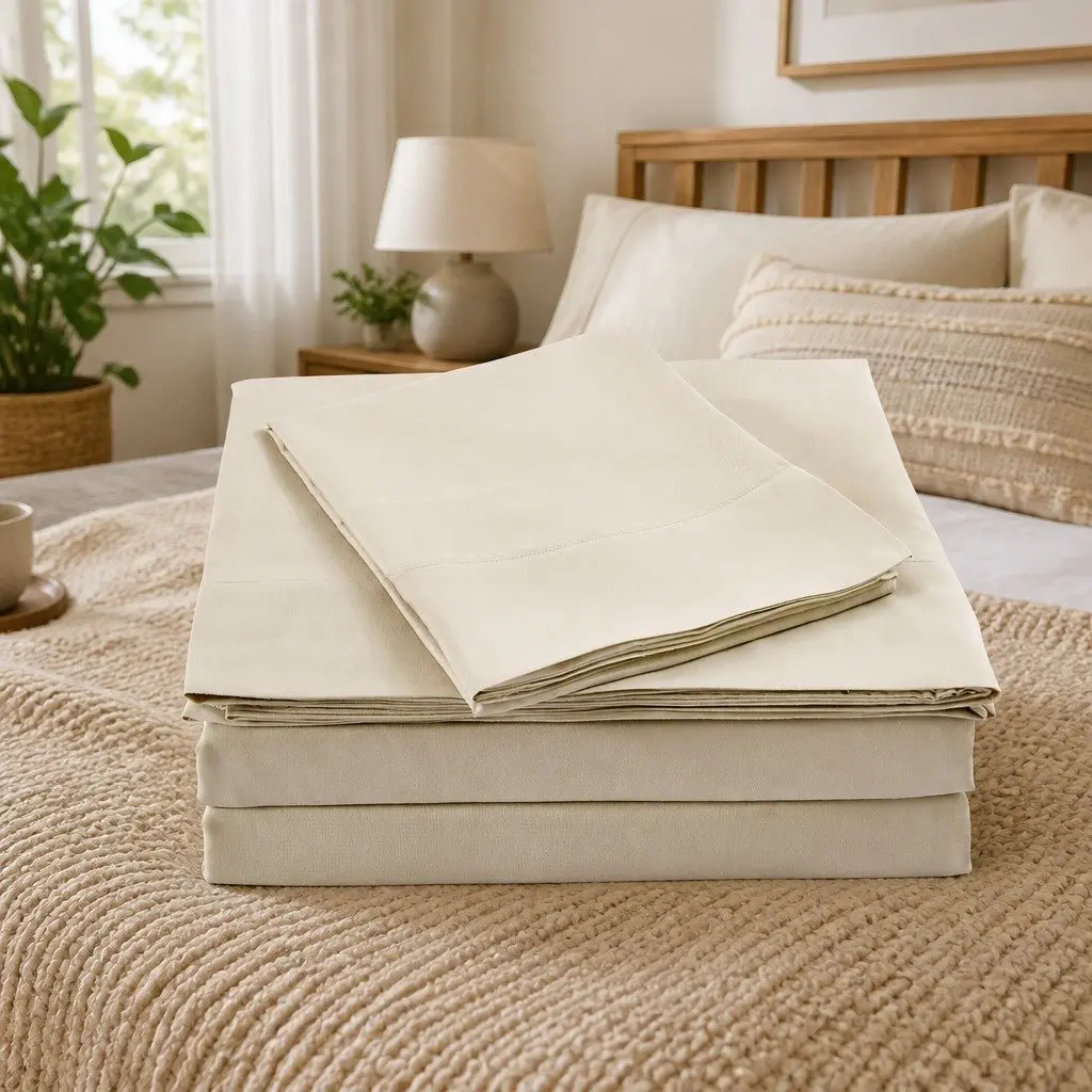 King Sheet Set Bamboo Blend 1000TC Dark Ivory Size King