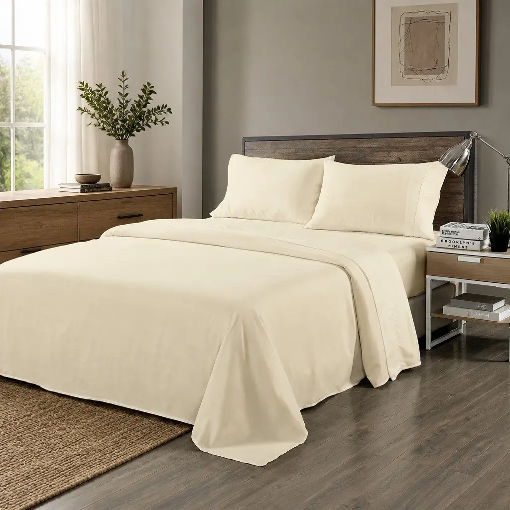 King Sheet Set Bamboo Blend 1000TC Dark Ivory Size King