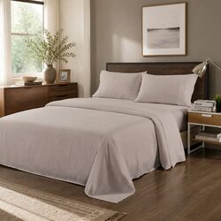 King Bamboo Blend Sheet Set 1000TC Warm Grey Bedroom Bedding Luxury Soft Sheets