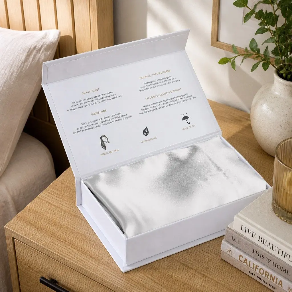 Mulberry Silk Pillowcase Twin Pack Hypoallergenic 51x76cm Silver