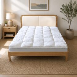 Bamboo Mattress Topper King Size 5cm Gusset 1000GSM Cooling Bed Pad Layer