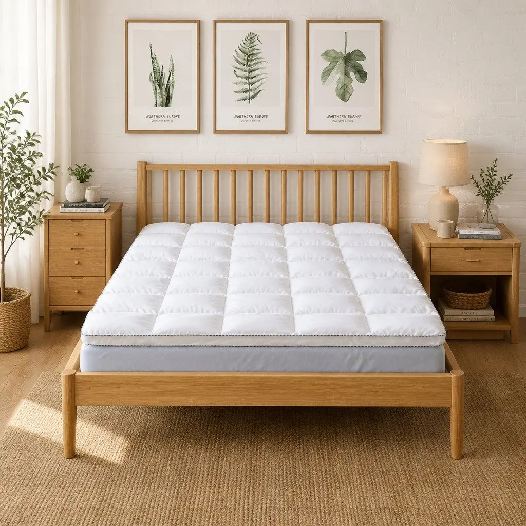 Bamboo Mattress Topper King Size 5cm Gusset 1000GSM Cooling Bed Pad
