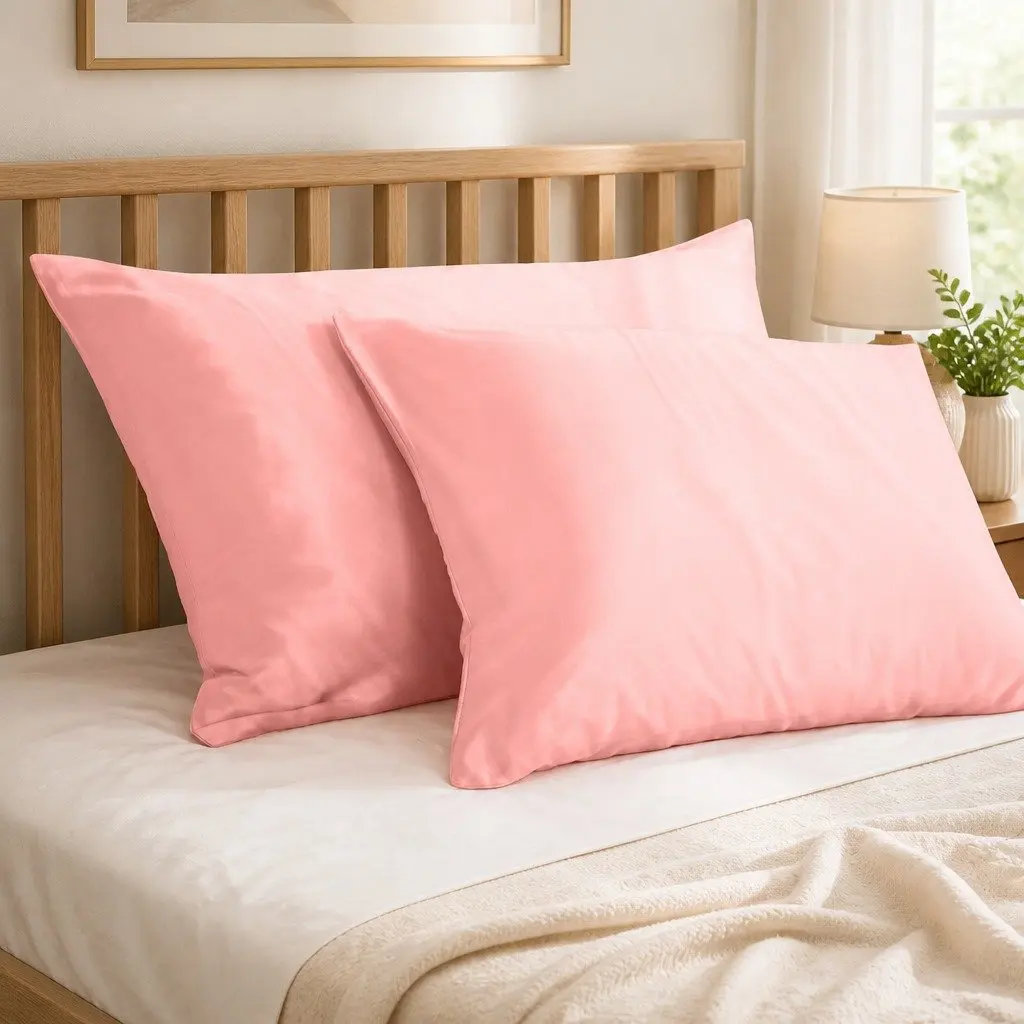 Mulberry Silk Pillowcase Twin Pack Hypoallergenic Breathable 51x76cm Blush