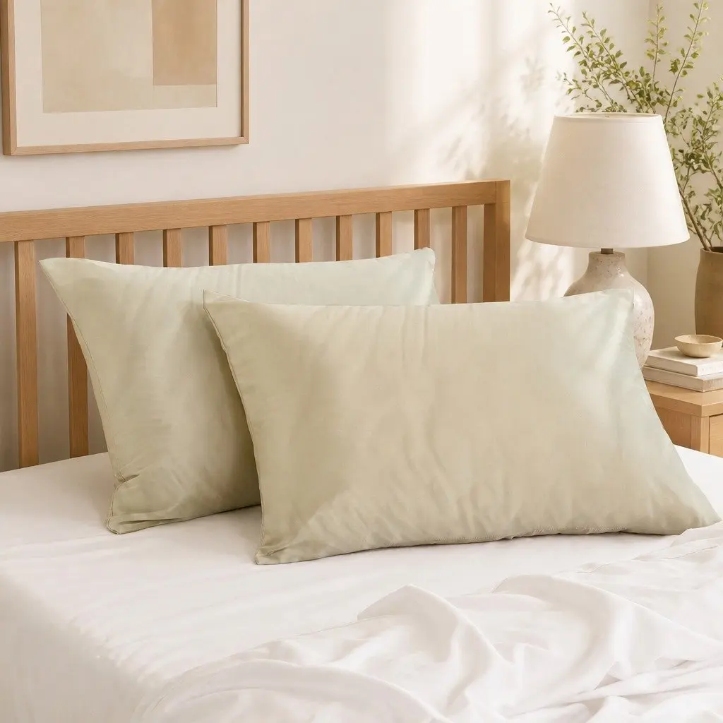 Mulberry Silk Pillowcase Twin Pack Hypoallergenic 51x76cm Champagne