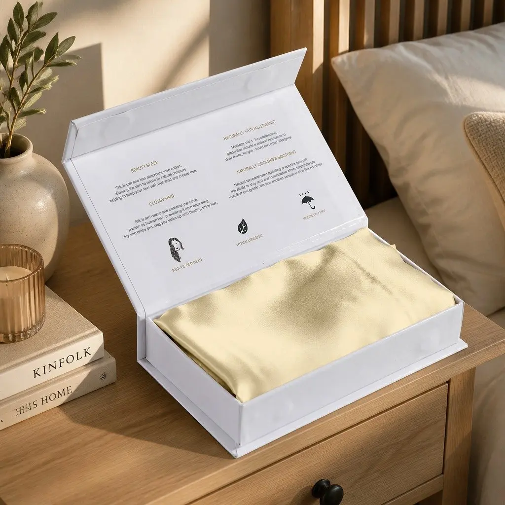 Mulberry Silk Pillowcase Twin Pack Hypoallergenic 51x76cm Champagne