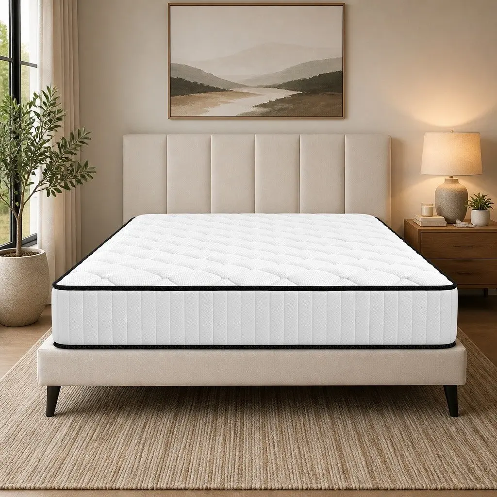 Single Mattress Medium-Firm 5-Zone Pressure Relief Support Foam White 92cm x 187cm