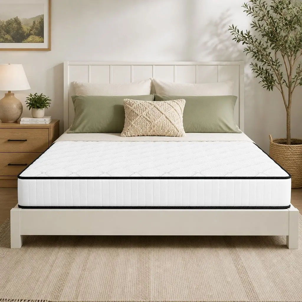 Single Mattress Medium-Firm 5-Zone Pressure Relief Support Foam White 92cm x 187cm