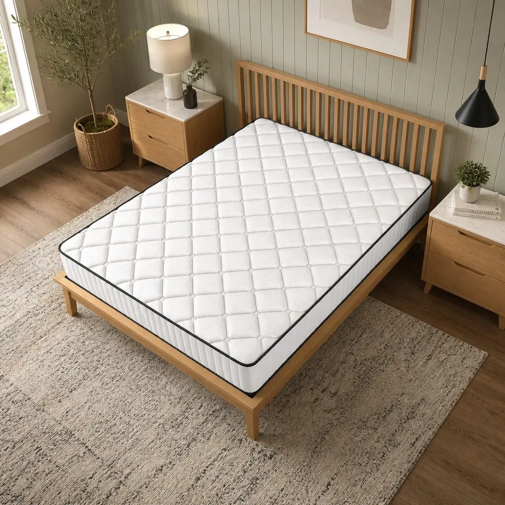 King Single Mattress Bonnell Spring 5-Zone Pressure Relief Support Foam Pillow
