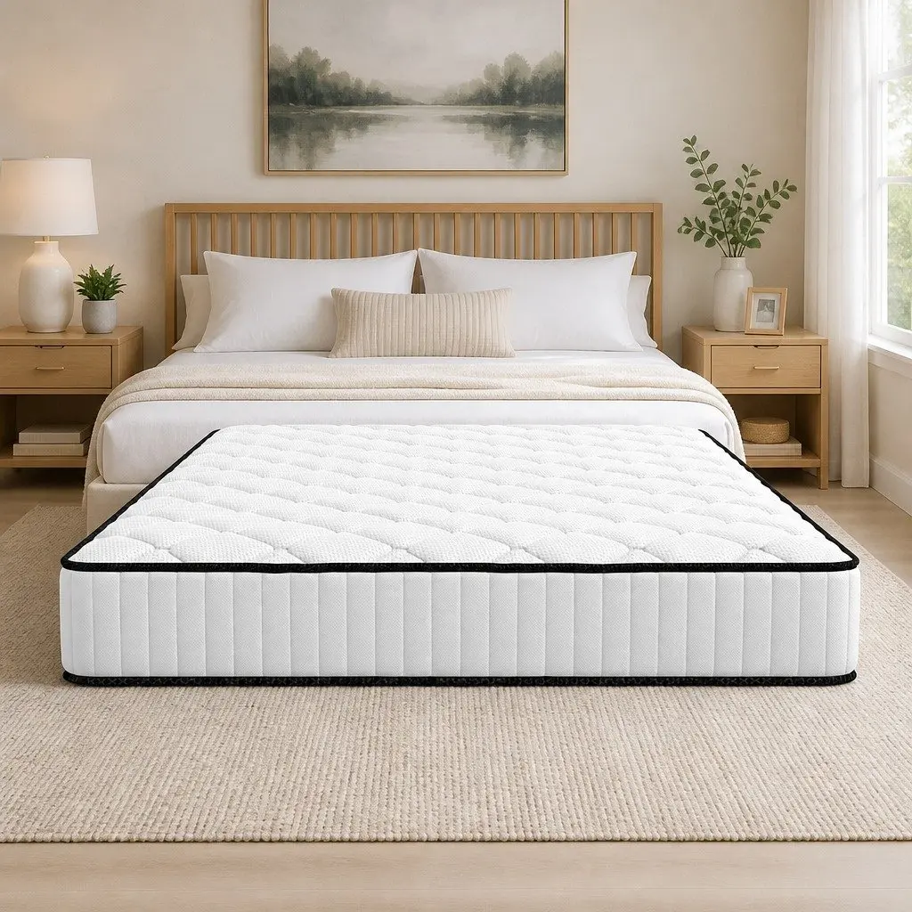King Single Mattress Bonnell Spring 5-Zone Pressure Relief Support Foam Pillow