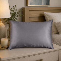 Silk Pillowcase Charcoal 51cm x 76cm Luxury Bedding Sleep Comfort Home
