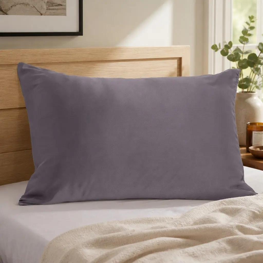 Silk Pillowcase Charcoal 51cm x 76cm Luxury Bedding Sleep Comfort