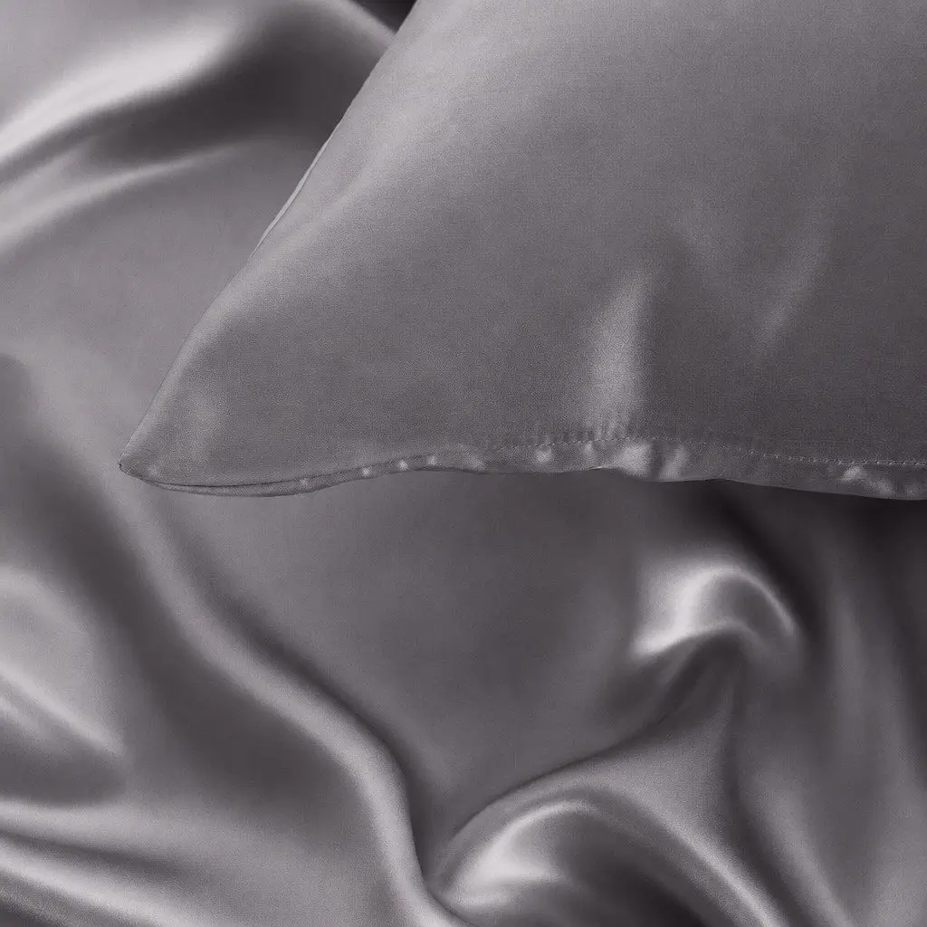 Silk Pillowcase Charcoal 51cm x 76cm Luxury Bedding Sleep Comfort