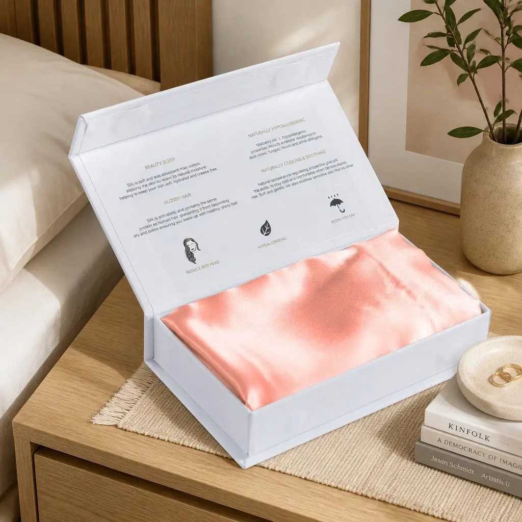 Silk Pillowcase Mulberry Sleep Comfort 51cm x 76cm White