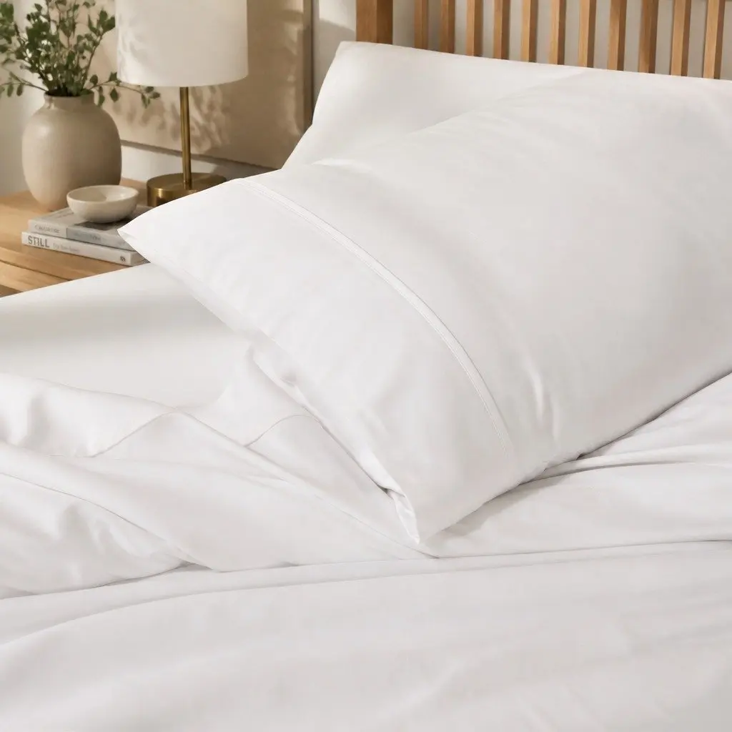 Bamboo Cotton Sheet Set King Size 1000TC Flat Fitted Pillowcases