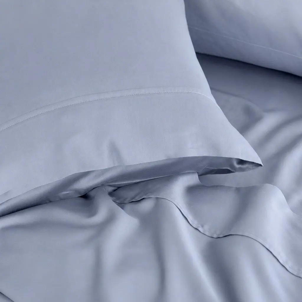 Bamboo Cotton Sheet Set King Size Bedding Blue Fog 1000TC