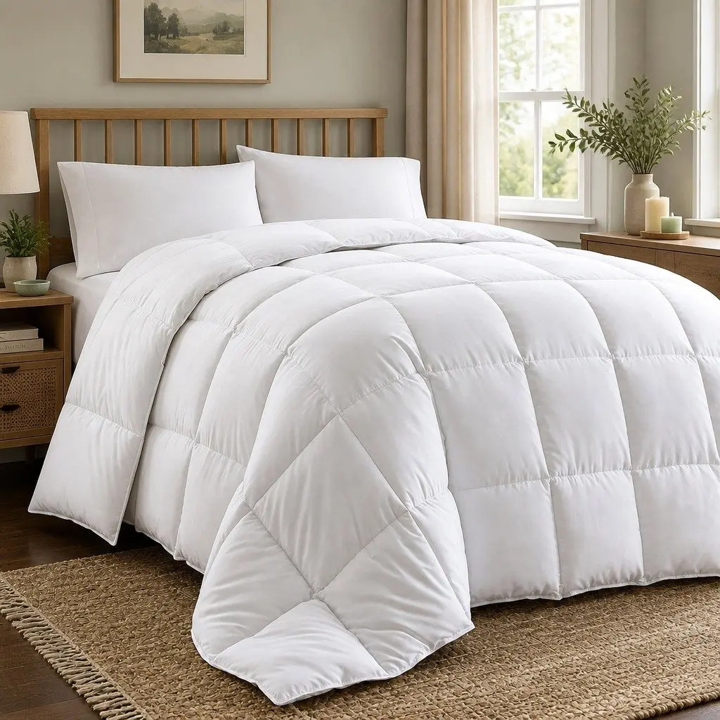 Single Quilt Warm 800GSM Microfibre Fill Cotton Cover 140cm x 210cm