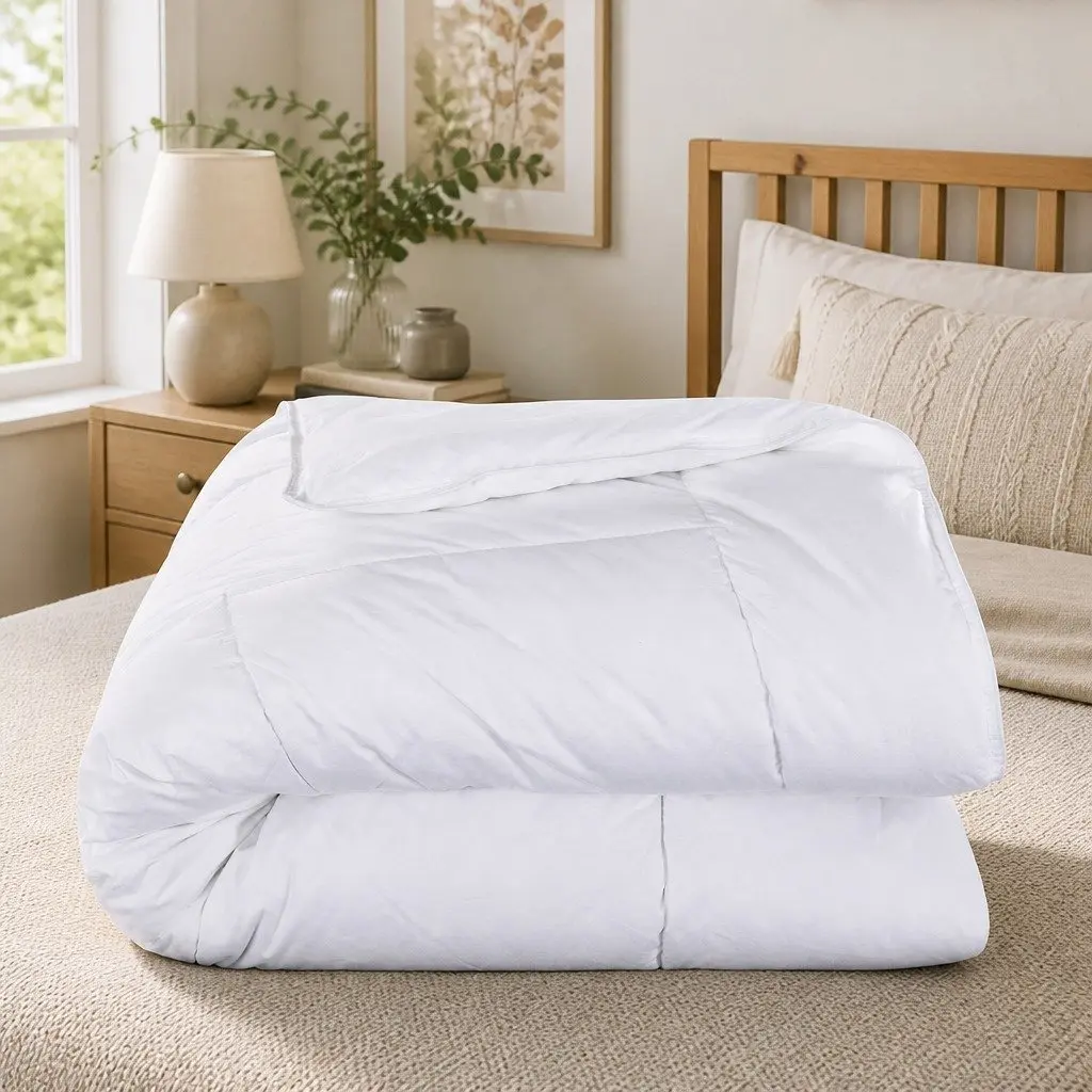 King Bed Quilt Warm 800GSM Microfibre Fill Cotton Cover 240cm x 210cm