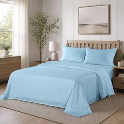 King Sheet Set 1200TC Satin Weave 4 Piece Bedding Pillowcases Flat Fitted