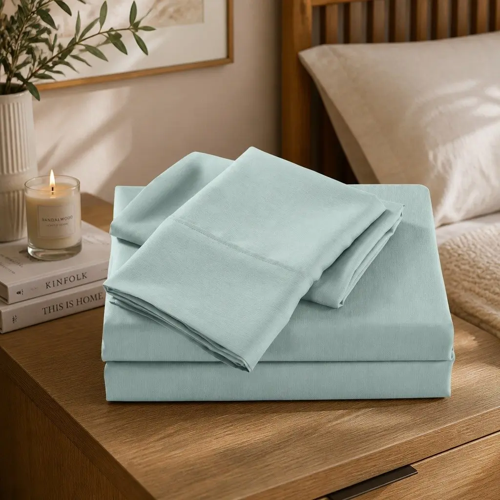 Bamboo Cooling Sheet Set Single Bed 2000TC Frost Colour Moisture Wicking