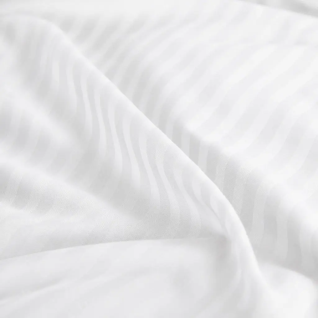 1200 Thread Count Damask Stripe Sheet Set Queen White Sateen