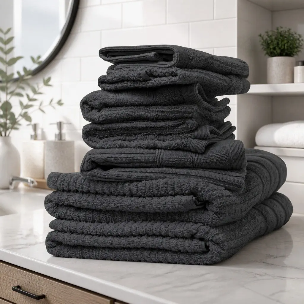 Egyptian Cotton 600 GSM 8 Piece Towel Pack Bath Hand Face Towels Bath Mat