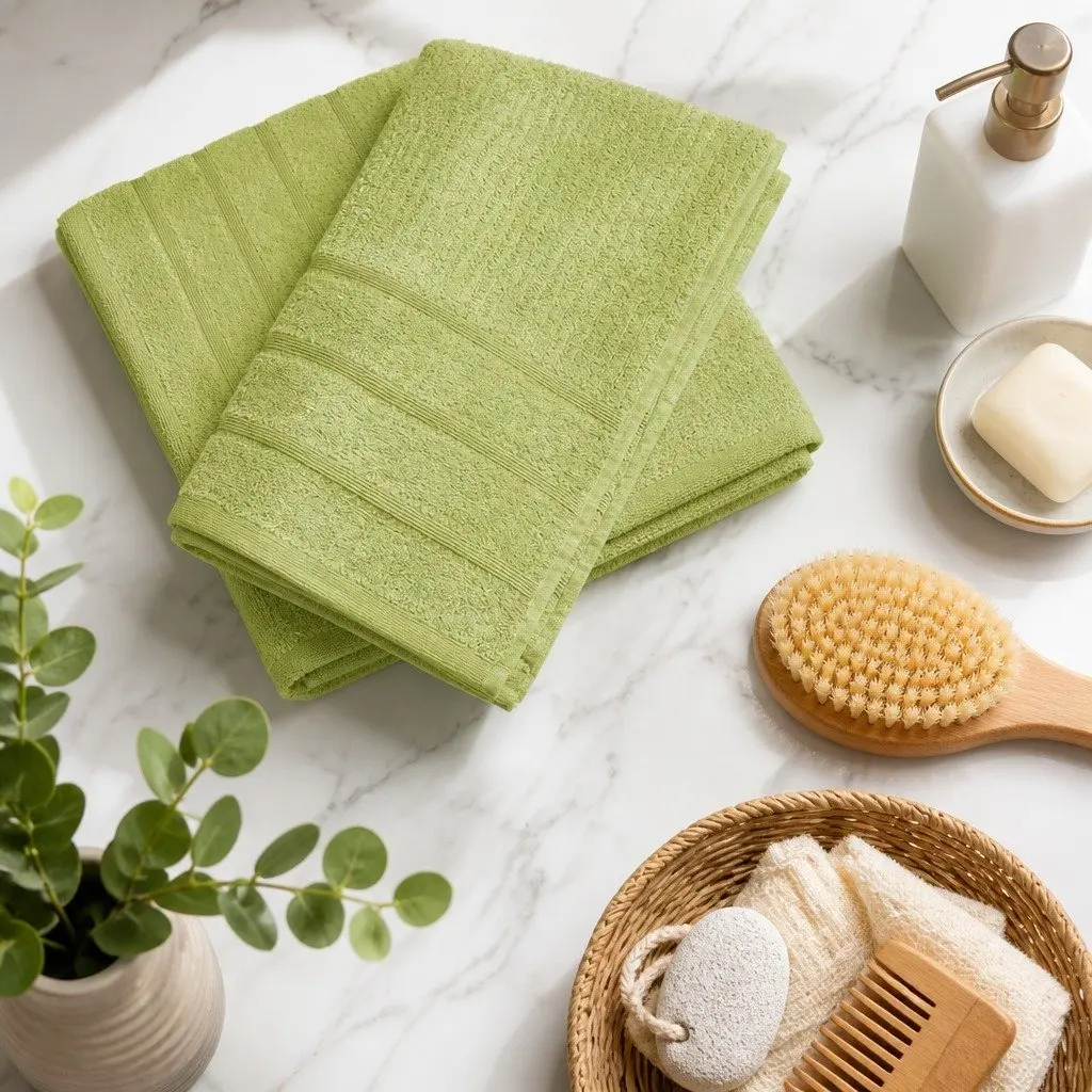 Egyptian Cotton Towel Set 600 GSM 8 Piece Bath Hand Face Towels Bath Mat Spearmint